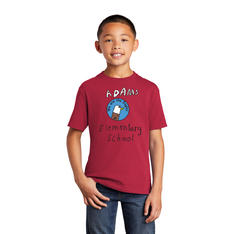 PC54Y  Port & Company® Youth Core Cotton Tee, FULL FRONT 4 COLOR PRINT